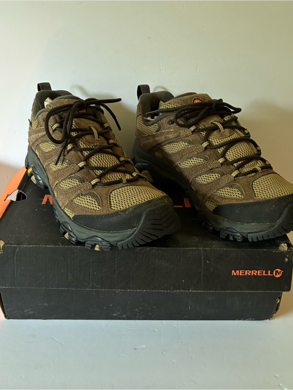 Merrell Olive Brown Trail Hiking Shoes with Black Toe Men’s 11